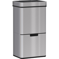 Motion Sensor Rubbish Bin, 3 Compartments Removable Lid Stainless Steel HOMCOM