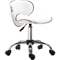 Office Chair Beauty Salon Rolling Technician Stool Chair Low Back White HOMCOM