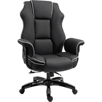 Piped PU Leather Padded High-Back Computer Office Gaming Chair Black Vinsetto