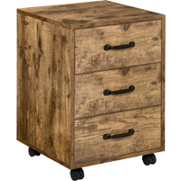 Rolling File Cabinet with 3 Drawers, Under Desk Mobile Filing Organizer HOMCOM