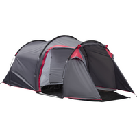 3 Man Camping Tent w/ 2 Rooms Porch Vents Rainfly Weather-Resistant Outsunny