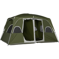 Camping Tent, Family Tent 4-8 Person 2 Room Easy Set Up, Green Outsunny
