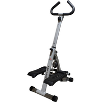 Foldable Stepper Adjustable Step Machine w/ Handlebar LCD Display, Grey HOMCOM