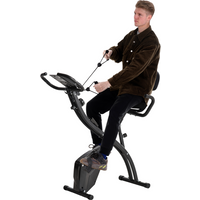 2-In-1 Upright Exercise Bike 8-Level Adjustable with Pulse Sensor Black HOMCOM