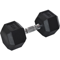 15KG Single Rubber Hex Dumbbell Portable Hand Weights Home Gym HOMCOM
