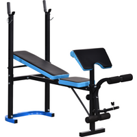 Adjustable Weight Bench with Leg Developer Barbell Rack for Home Gym HOMCOM