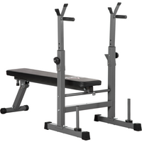 Adjustable Weight Bench Foldable with Barbell Rack and Dip Station HOMCOM