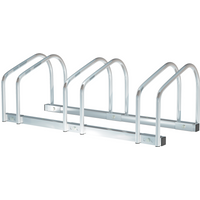 Bike Parking Rack Bicycle Locking Storage Stand for 3 Cycling Silver HOMCOM