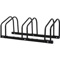 Bike Parking Rack Bicycle Locking Storage Stand for 3 Cycling Black HOMCOM