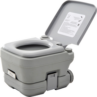 10L Portable Travel Toilet Outdoor Camping with 2 Detachable Tanks Grey HOMCOM
