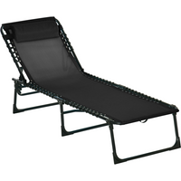 Sun Lounger Reclining Cot Foldable Folding Garden Chair Bed Relaxer Outsunny