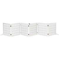 Freestanding Pet Dog Gate 6 Panel Foldable Wooden Playpen 432cm Long Pawhut