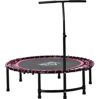 Trampoline Outdoor Bouncer Jumper Adjustable Handle Adult Kid Pink HOMCOM