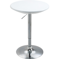 Painted Top Bistro Pub Table Adjustable Swivel Counter Home White