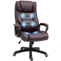 High Back 6 Points Vibration Massage Executive Office Chair, Brown Vinsetto