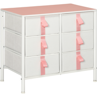 Chest of Drawers Cloth Organizer w/ 6 Fabric Drawer Metal Frame Nursery Room