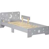 Kids Toddler Bed w/ Star and Moon Patterns, for Ages 3-6 Years - Grey