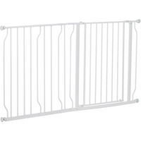 Pet Safety Gate Dog Barrier Dog Metal Pet Barrier, for Doorways - White