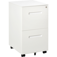 Mobile File Cabinet Home Filing Furniture with Adjustable Partition, Lock, White