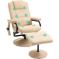 Freestanding Living Room Chair with High Density Cushion and Footrest Cream