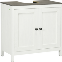 Freestanding Bathroom Under Sink Cabinet w/ Doors Adjustable Shelf, White