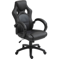 Executive Racing Swivel Gaming Office Chair PU Leather Computer Desk Chair Grey