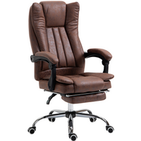 Executive Office Chair Computer Swivel Chair for Home with Arm, Footrest, Brown