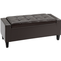 Deluxe PU Leather Storage Ottoman Bench Footrest Stool Large Storage Space