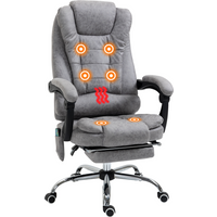 Vintage High Back Heated Massage Office Chair w/ 6 Vibration Points, Grey