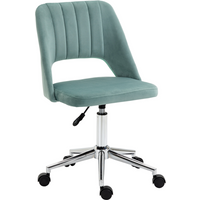 Swivel Office Chair Velvet Fabric Scallop Shape Computer Desk Chair Green