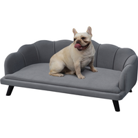 PawHut Dog Sofa, Pet Couch Bed for Medium, Large Dogs w/ Legs, Cushion - Grey