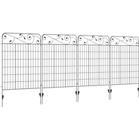 4PCs Garden Fencing Panels 43in x 11.5ft Flower Bed Border Edging Animal Barrier