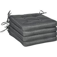 40 x 40cm Garden Seat Cushion with Ties Replacement Dining Chair Seat Pad, Grey
