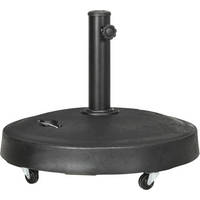 Outsunny 23.5kg Round Resin Garden Parasol Base for Poles of 38mm-48mm