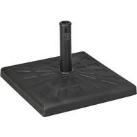 Outsunny 19kg Square Resin Garden Parasol Base for Poles of 32mm, 38mm, 48mm