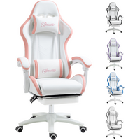 Vinsetto Racing Style Gaming Chair with Reclining Function Footrest, Pink
