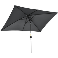 Outsunny 3x2m Patio Parasol Canopy Tilt Crank 6 Ribs Sun Shade Garden Black