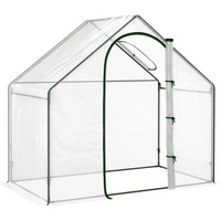 Outsunny Portable Walk-in PVC Greenhouse w/ Zipped Door for Flowers Plant
