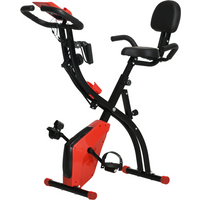 2-In-1 Upright Exercise Bike 8-Level Adjustable with Pulse Sensor Red