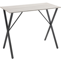 120 cm Rectangular Breakfast Bar Table for 4 People, Steel Legs, White