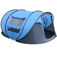 Camping Tent Dome Pop-up Tent with Windows for 4-5 Person Sky Blue