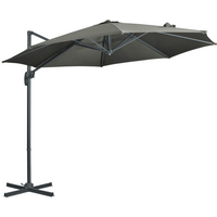 3 x 3(m) Cantilever Parasol Garden Umbrella with Cross Base Grey