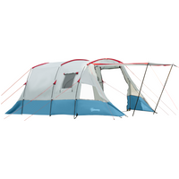6-8 Person Tunnel Tent, Two-room Camping Tent with Carry Bag, Blue