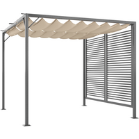 Metal Pergola Patio Sun Shelter Grape Tent Retractable Canopy UV Cut