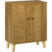 Storage Cabinet for Living Room Sideboard with Chevron Doors Natural