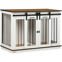 Dog Crate Furniture for Large Dogs, Double Dog Cage for Small Dogs, White
