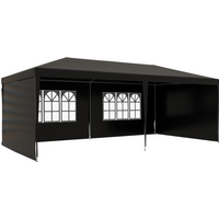 6m x 3m Garden Gazebo Marquee Canopy Party Tent Canopy Patio Black