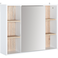 Wall Mounted Bathroom Storage Cabinet w/ Mirrored Door, Adjustable Shelf