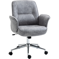 Swivel Computer Office Chair Mid Back Desk Chair for Home, Light Grey