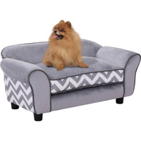 Dog Sofa Cat Couch Bed for XS Dogs w/ Removable Sponge Cushion - Grey